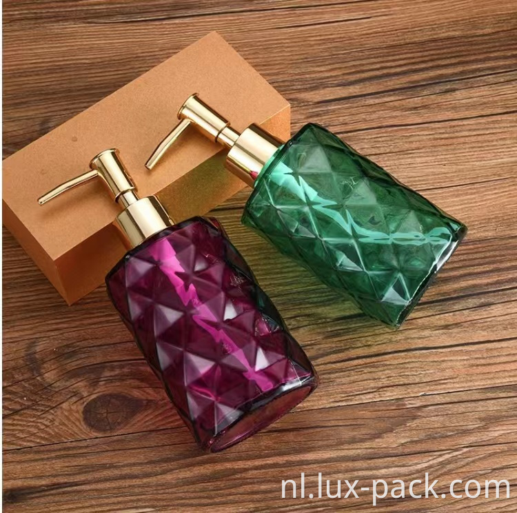 Groothandel aangepaste glas vloeistof Hand Hand Soap Dispenser -fles